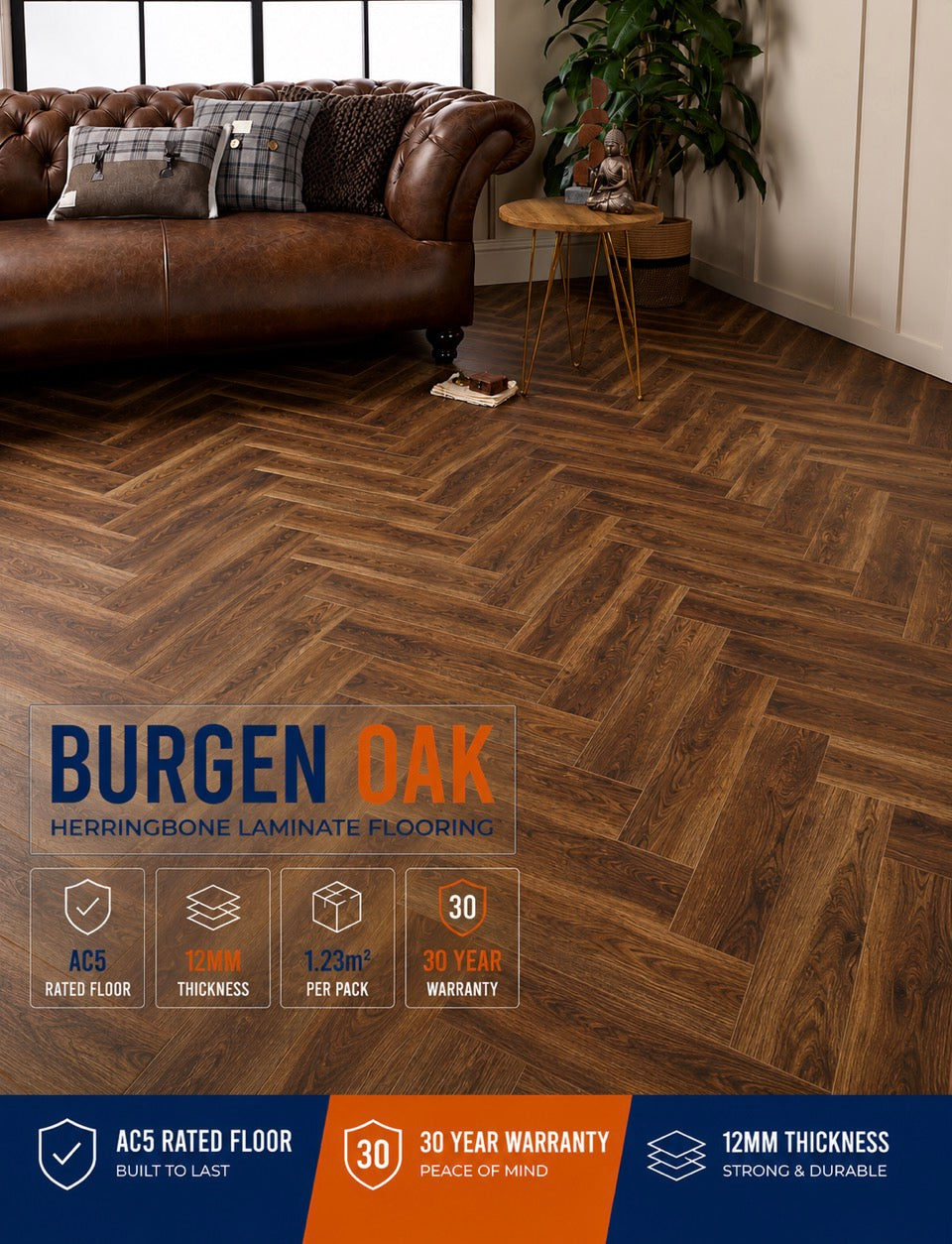 Burgen Oak Herringbone 12mm