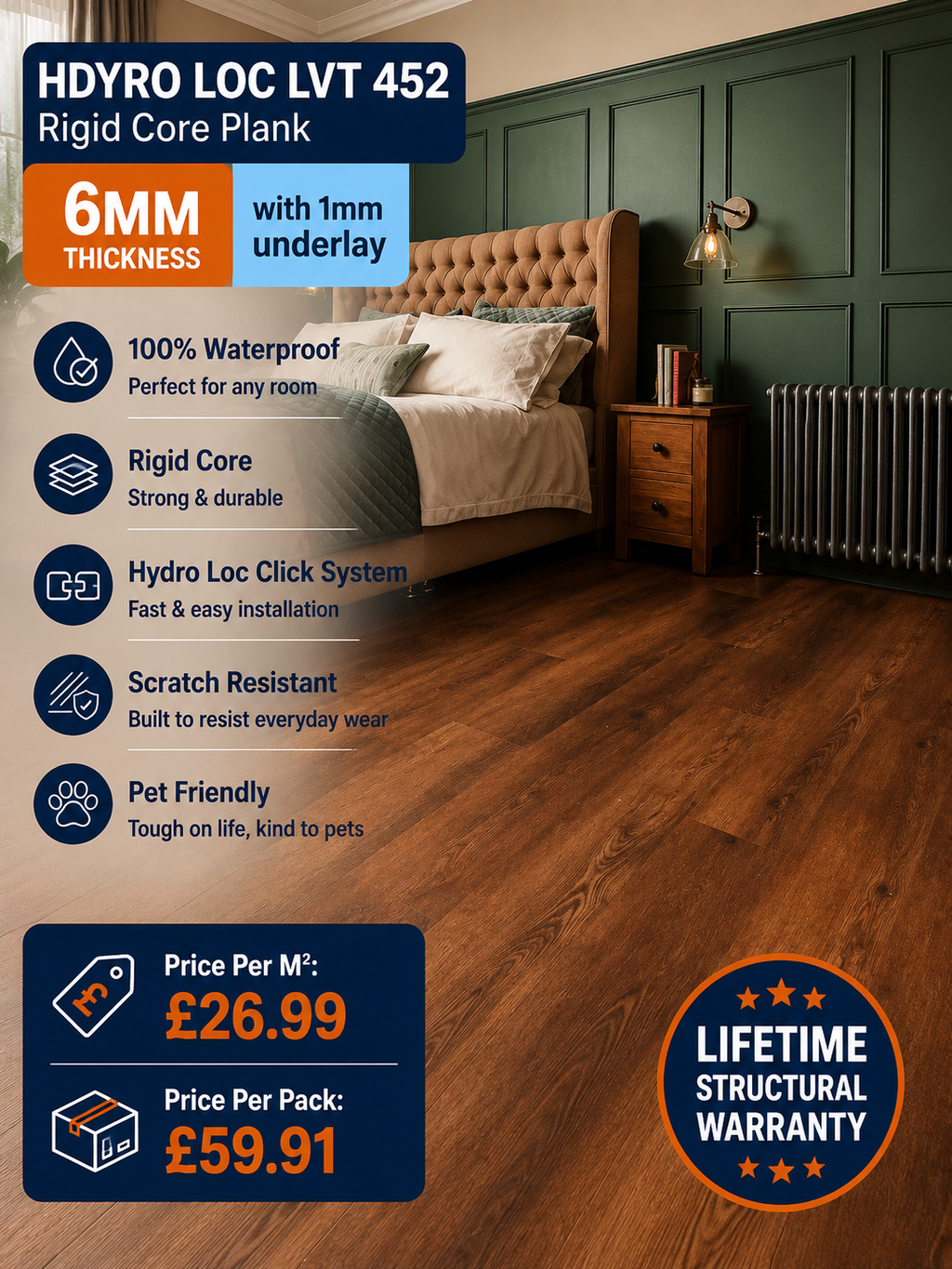 Hydro Loc 452 Rigid Core Plank     ❌ Sold Out