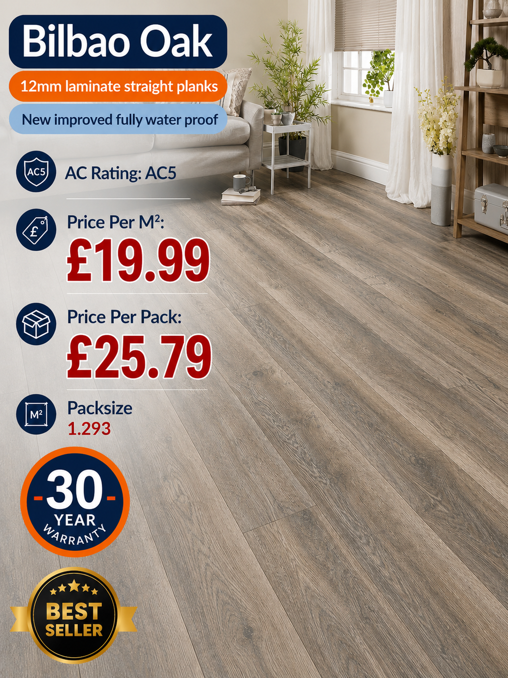 Bilbao Oak 12mm