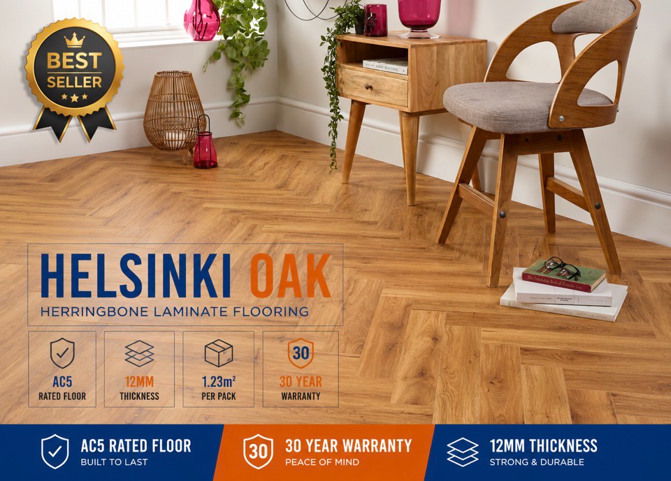 Helsinki Oak Herringbone 12mm
