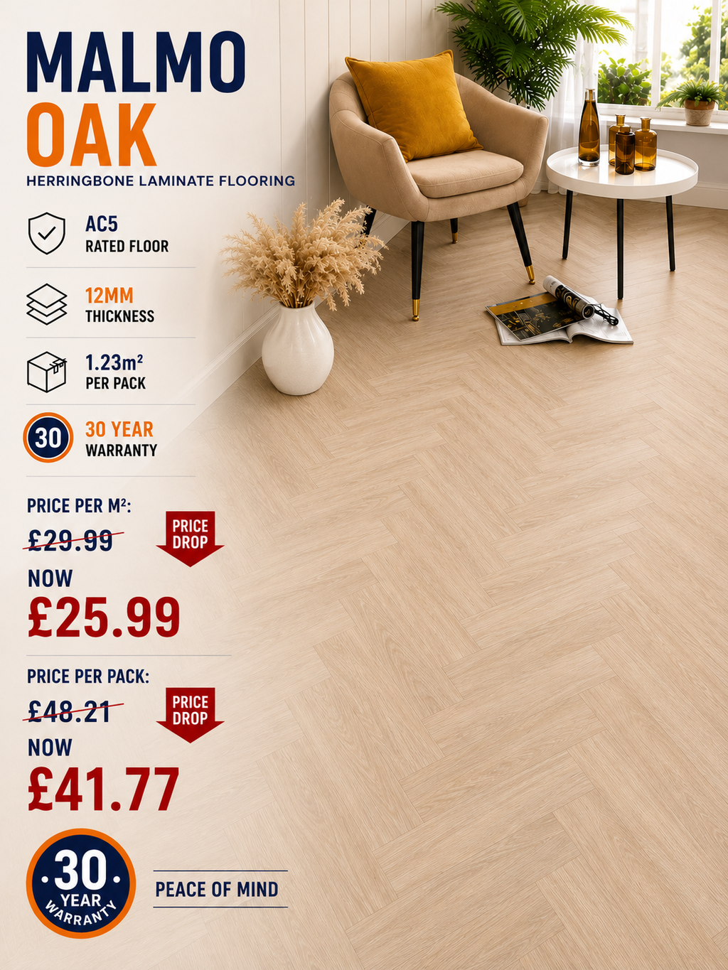 Malmö Oak Herringbone 12mm