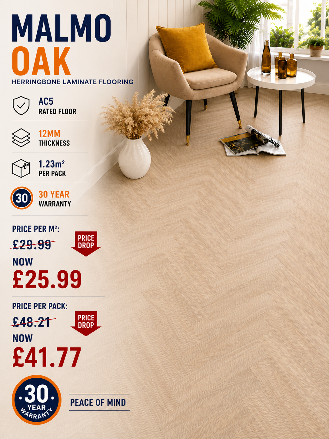 Malmö Oak Herringbone 12mm