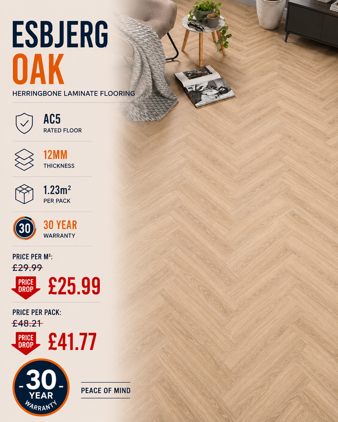 Esbjerg Oak Herringbone 12mm