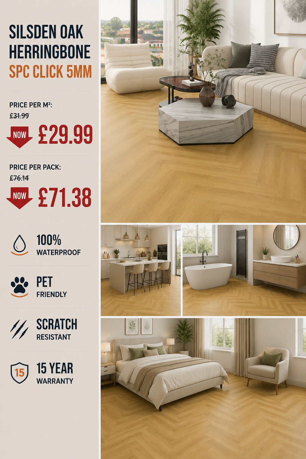 Silsden Oak Herringbone SPC Click 5mm