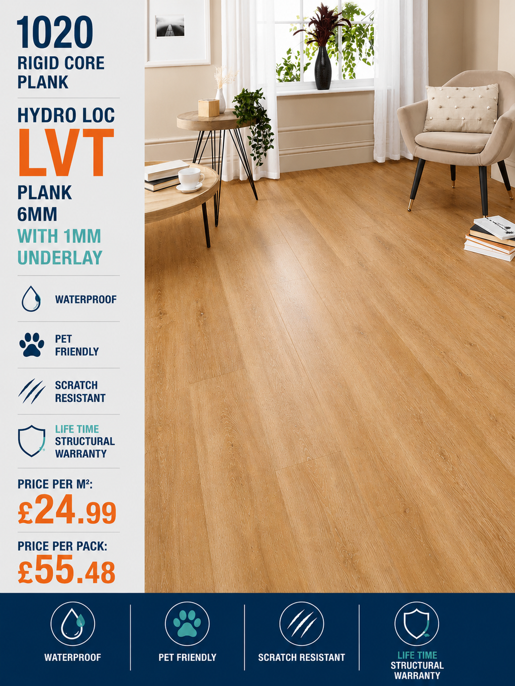 Hydro Loc Rigid Core Plank 1020