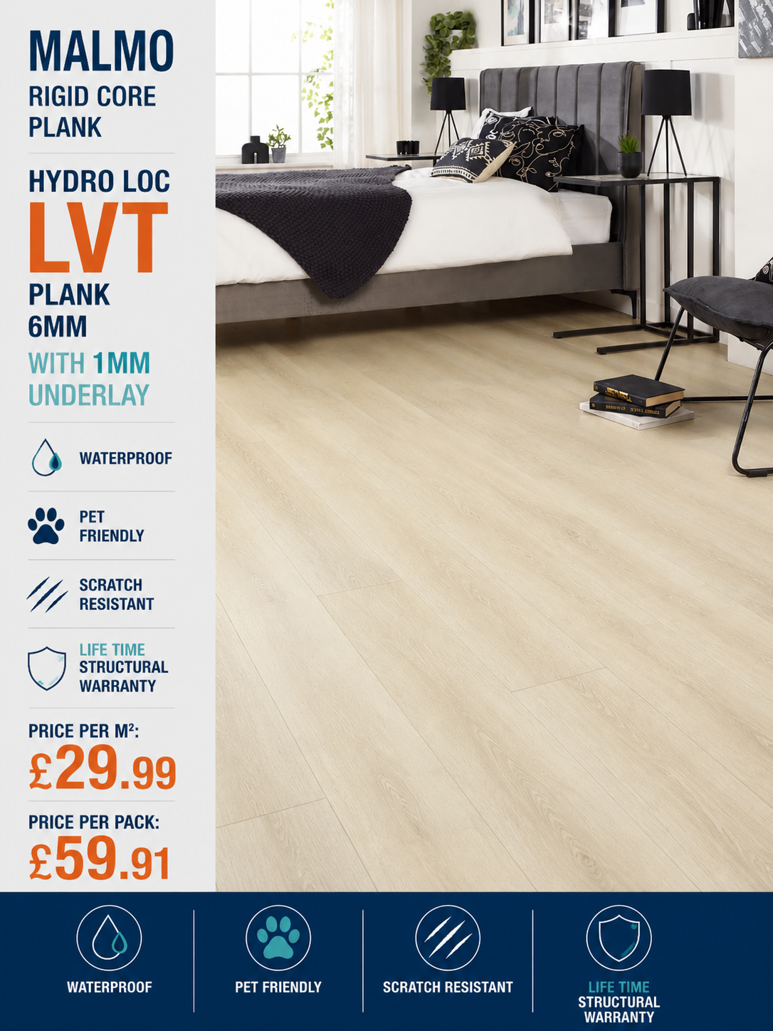 Hydro Loc Malmo Rigid Core Plank     ⚠️ Low Stock