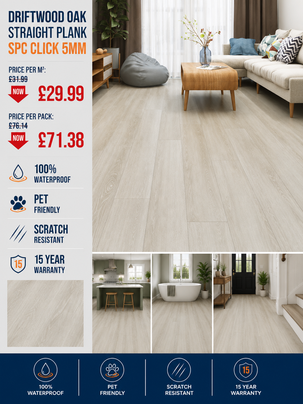 Driftwood Oak SPC Click 5mm