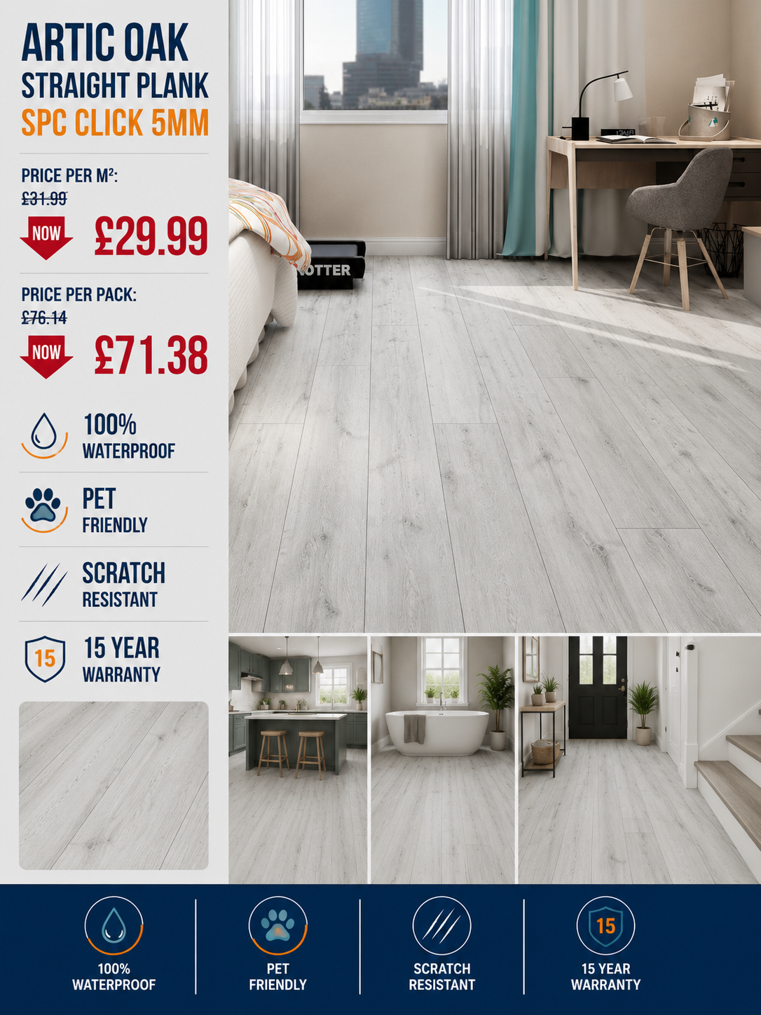 Artic Oak SPC Click 5mm
