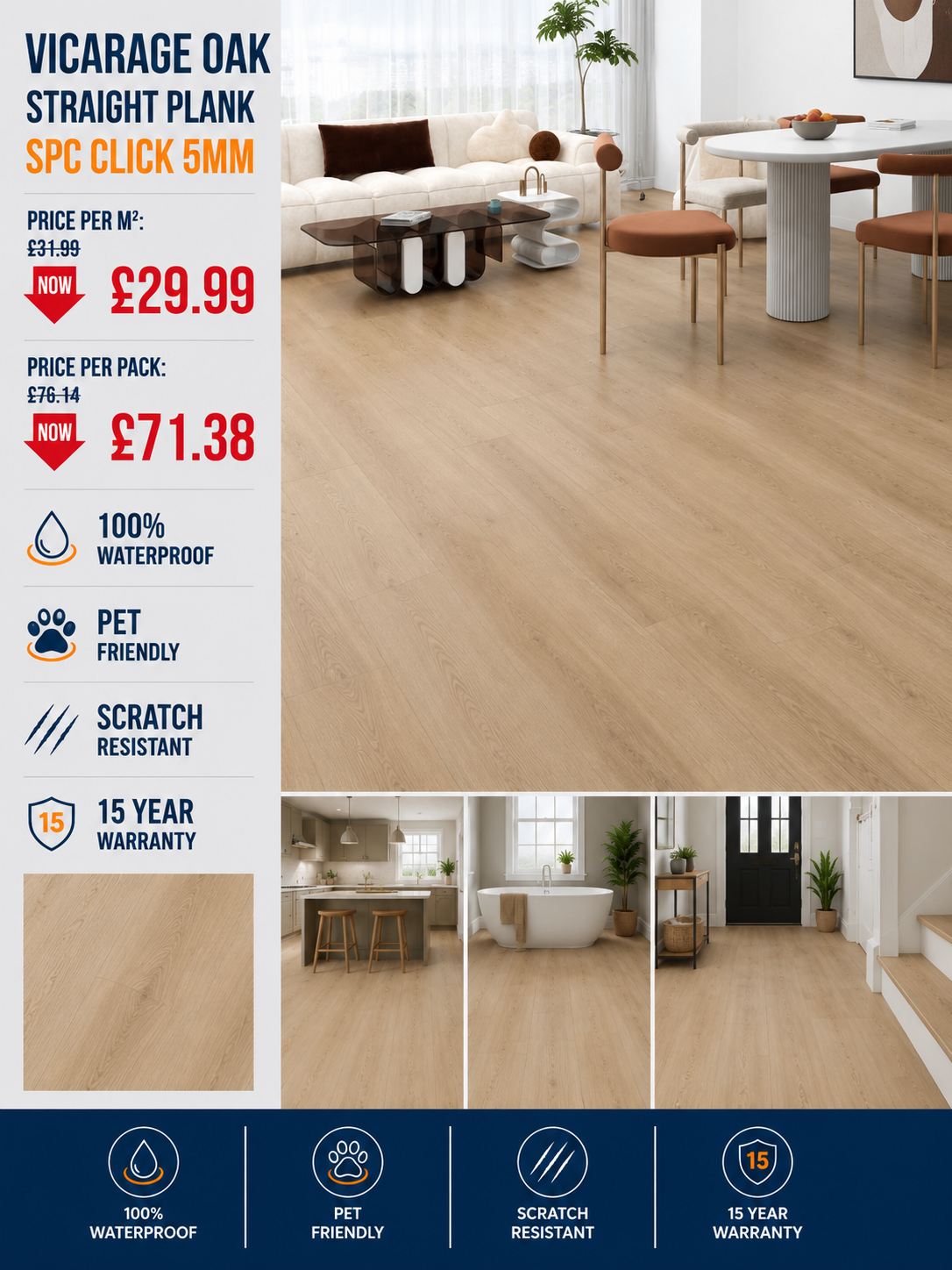 Vicarage Oak SPC Click 5mm