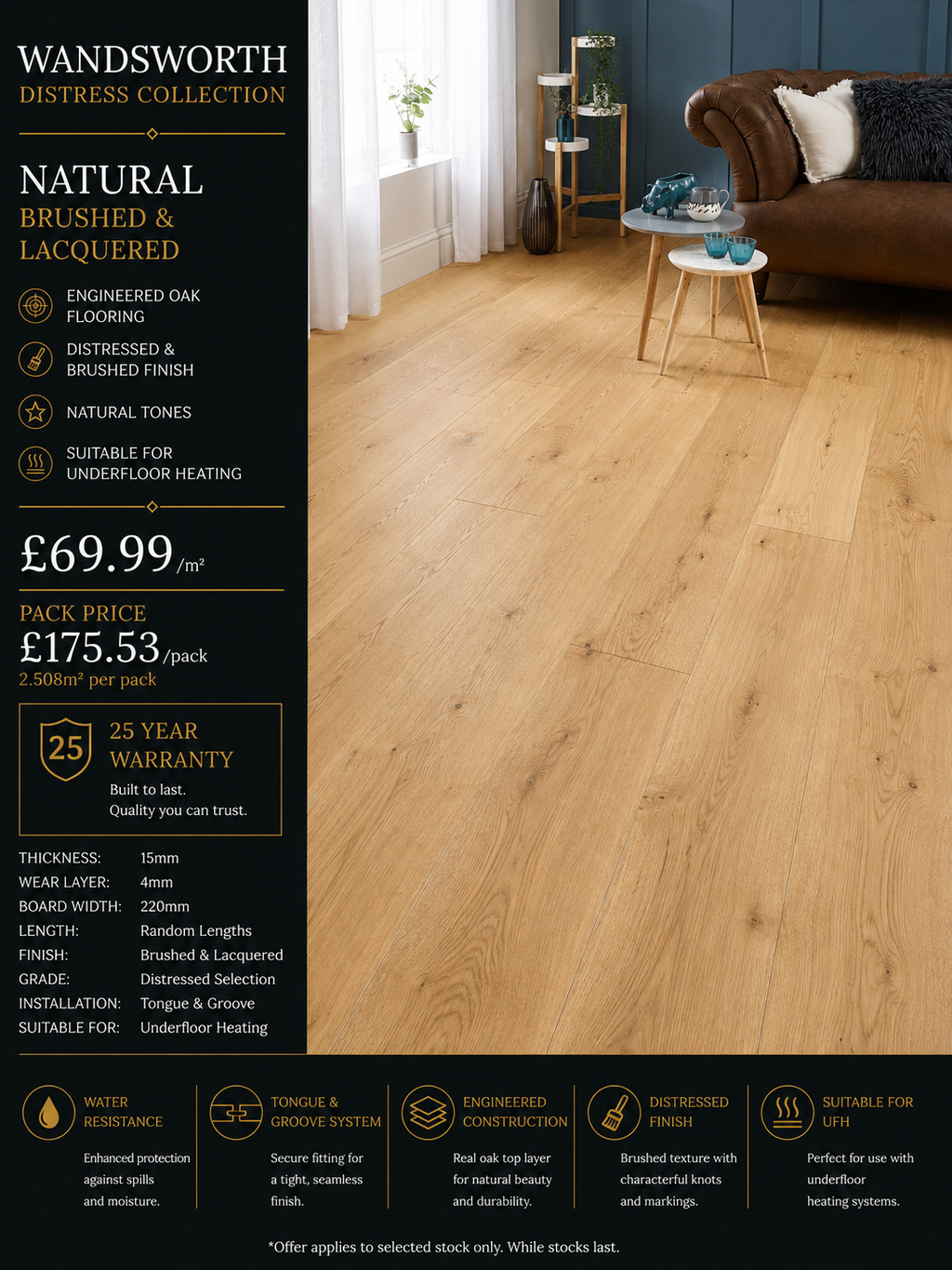 Wandsworth Natural Brushed & Lacquered