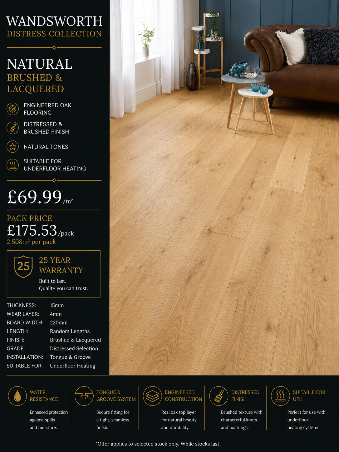 Wandsworth Natural Brushed & Lacquered
