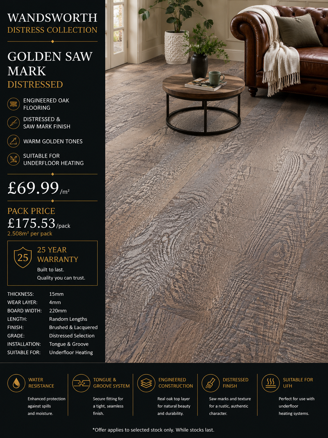 Wandsworth Golden Saw Mark Distressed