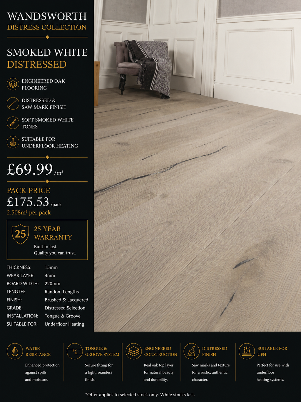 Wandsworth Smoked White Distressed