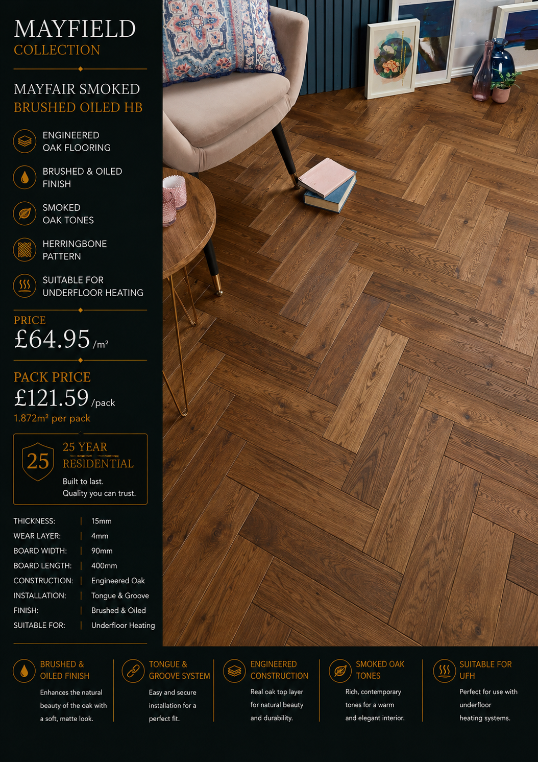 Mayfair Smoked Brushed Oiled
