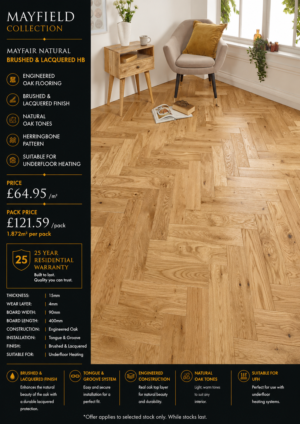 Mayfair Natural Brushed & Lacquered HB