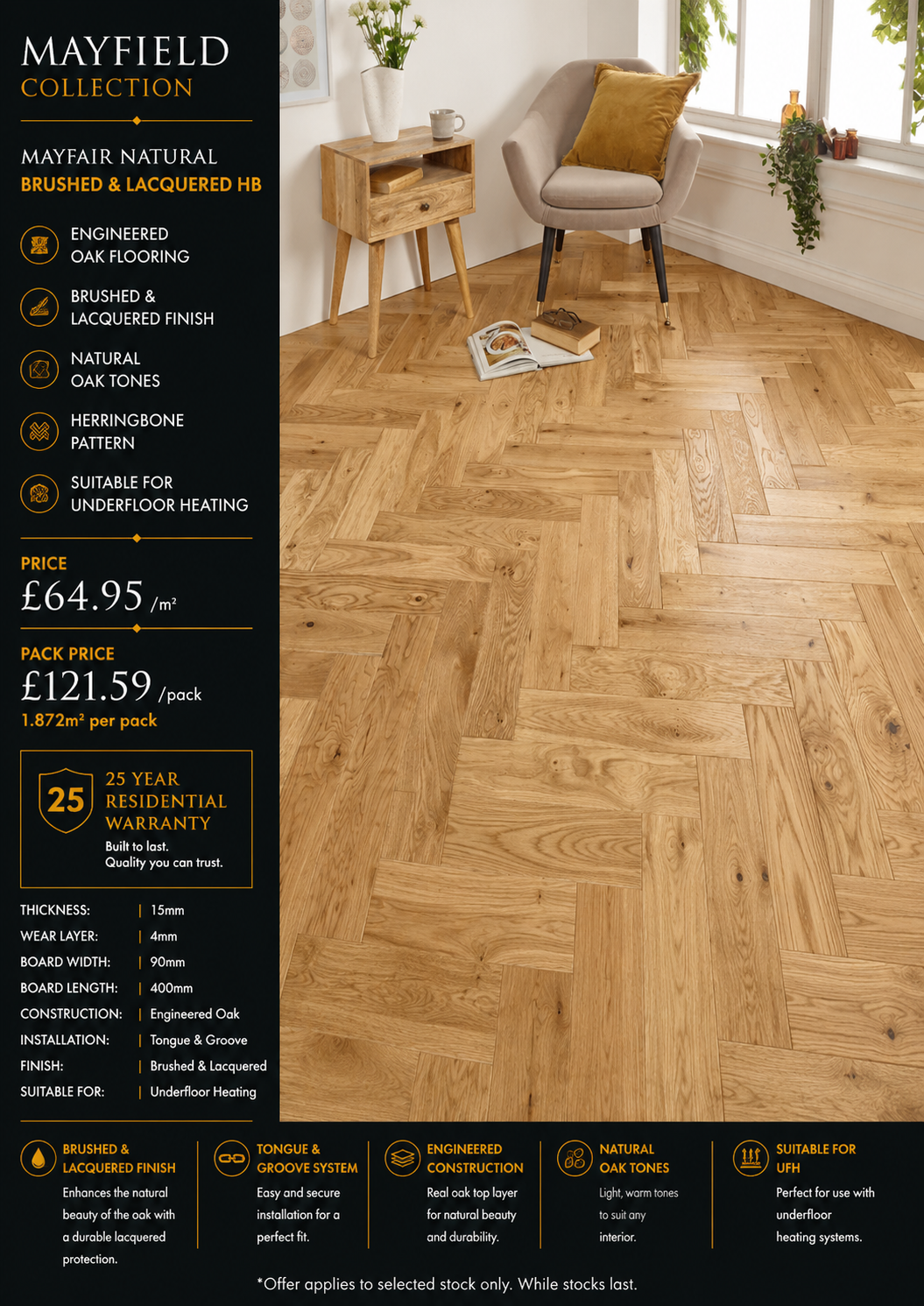 Mayfair Natural Brushed & Lacquered HB