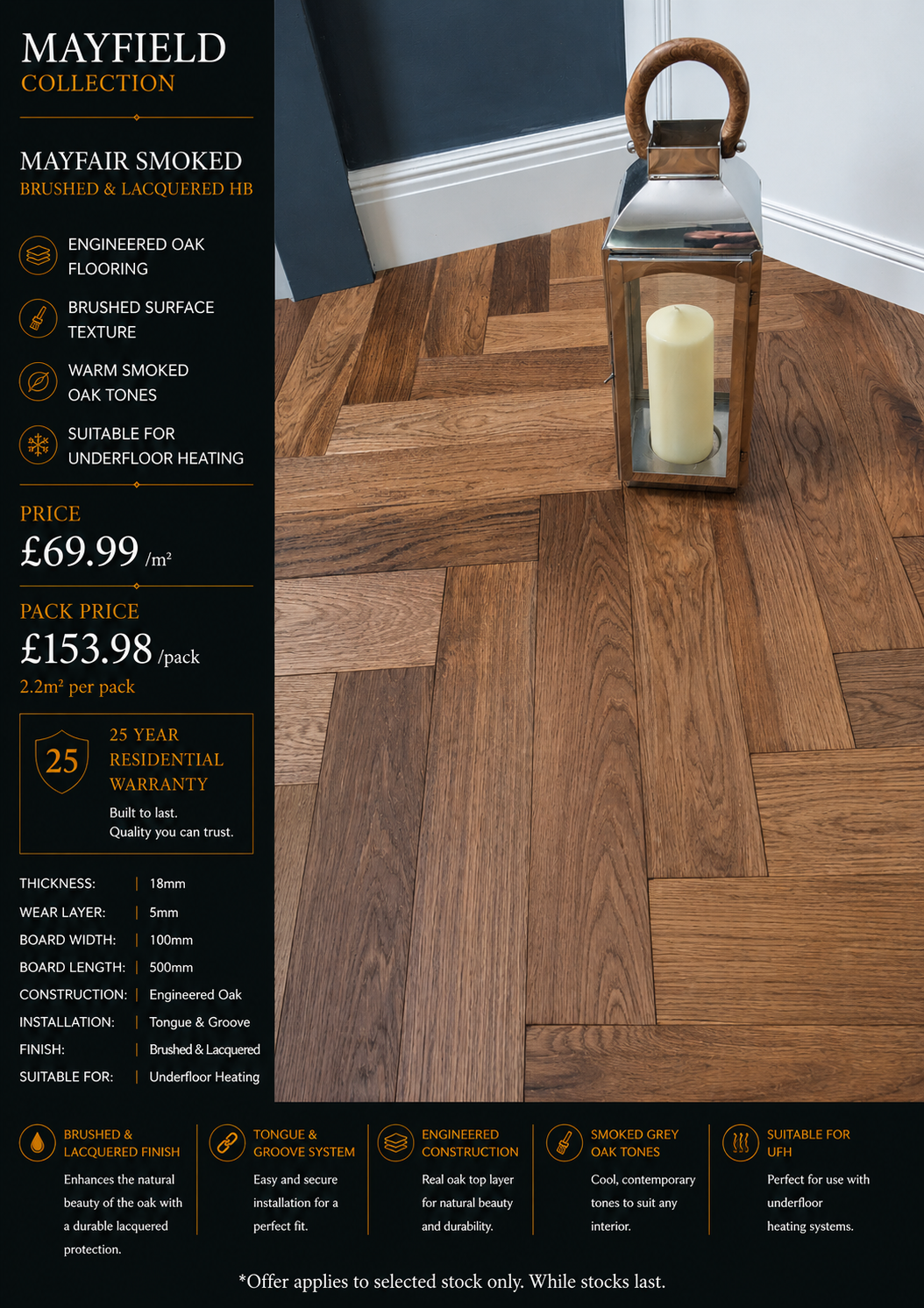 Mayfair Smoked Brushed & Lacquered HB